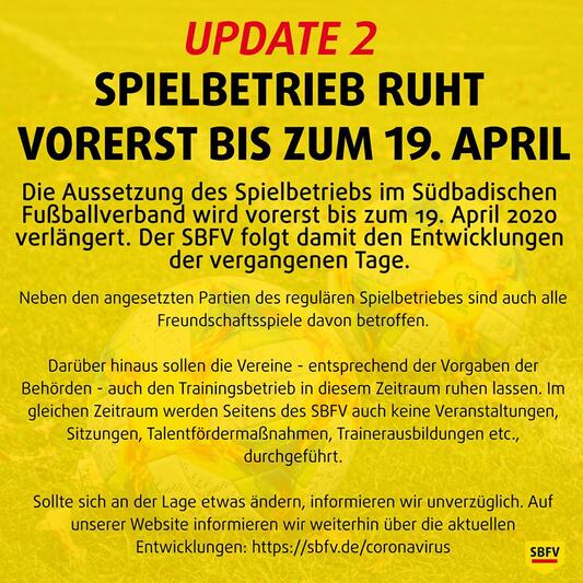 Info Spielbetrieb SBFV Quelle: Facebook-Seite SBFV
