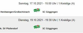 Fussball aktuell - Ergebnisse und Spielberichte vom 17.10. + 19.10.2021