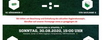 Vorschau Spieltag 30.08.2020